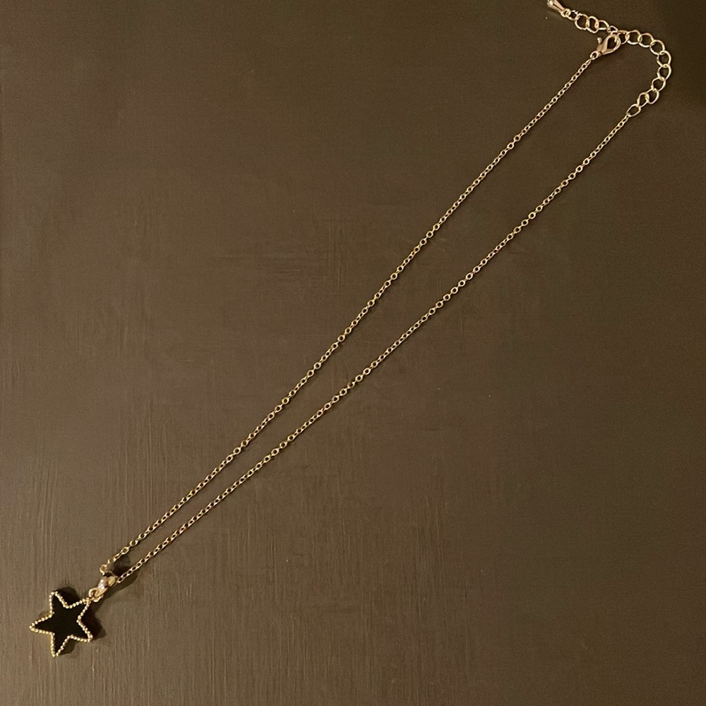 Black and gold Star Necklace